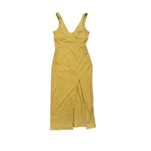 BEC + BRIDGE Womens Dress Textured V-Neck Front Slit Midi Minimalist‎ Size 6